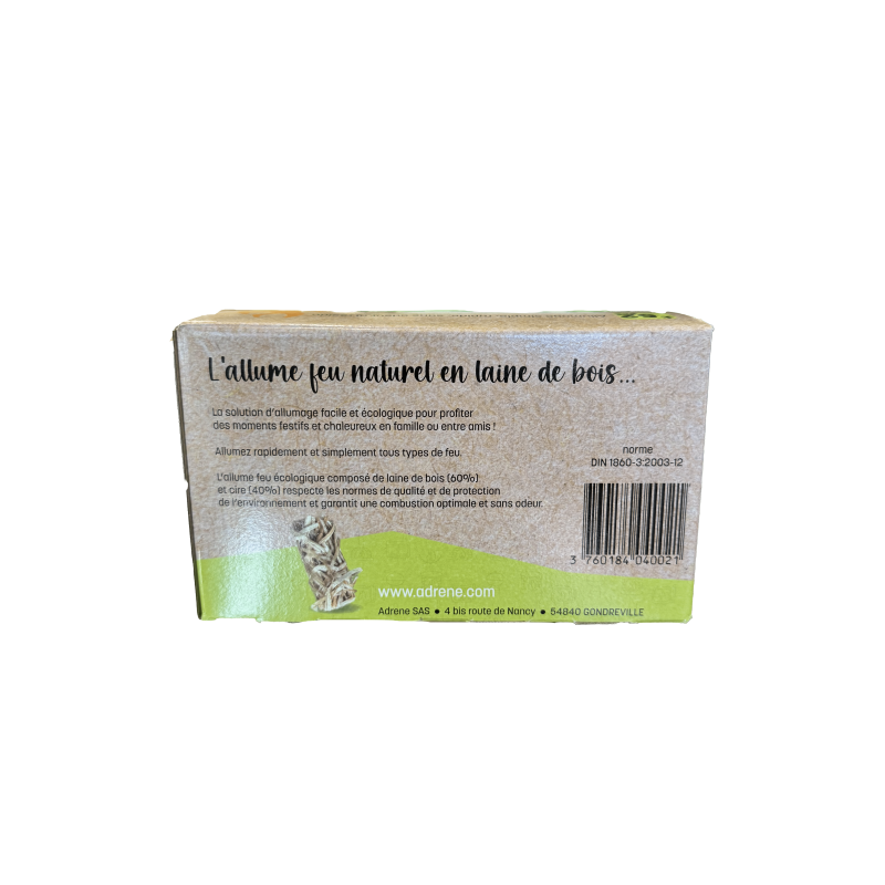 Allume-feu 100% naturel en laine de bois (50 pcs)